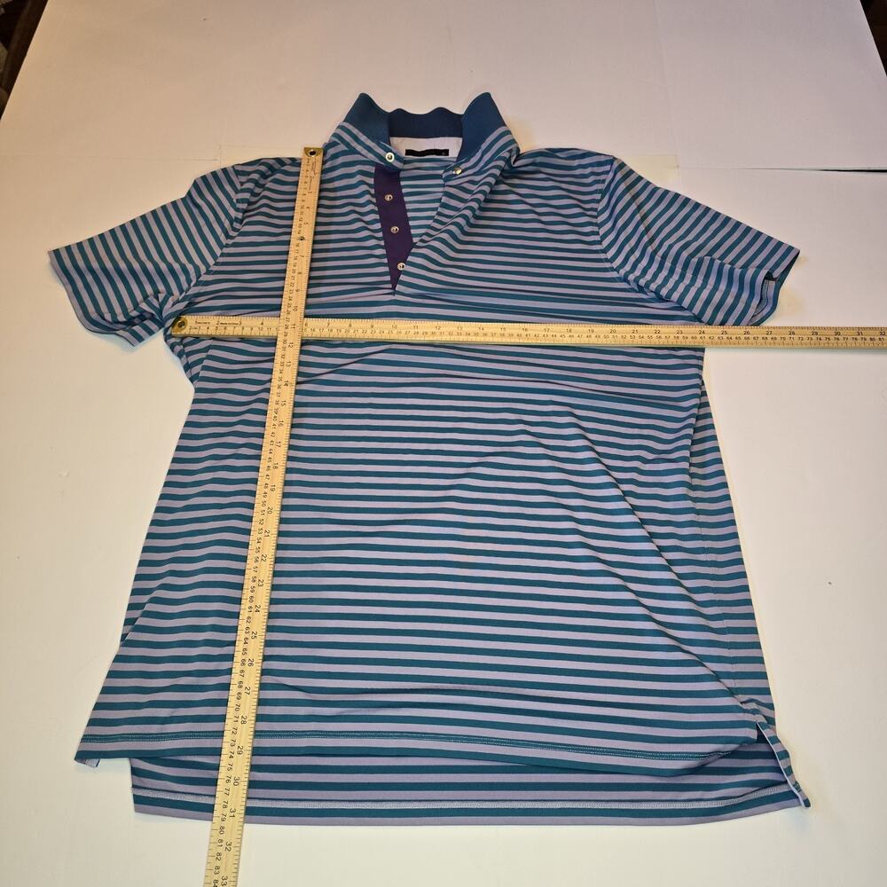 Greyson Polo Shirt Mens XL Blue Striped Golf Performance Short Sleeve - Picture 3 of 5